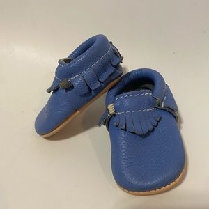 Freshly picked blue moccasins